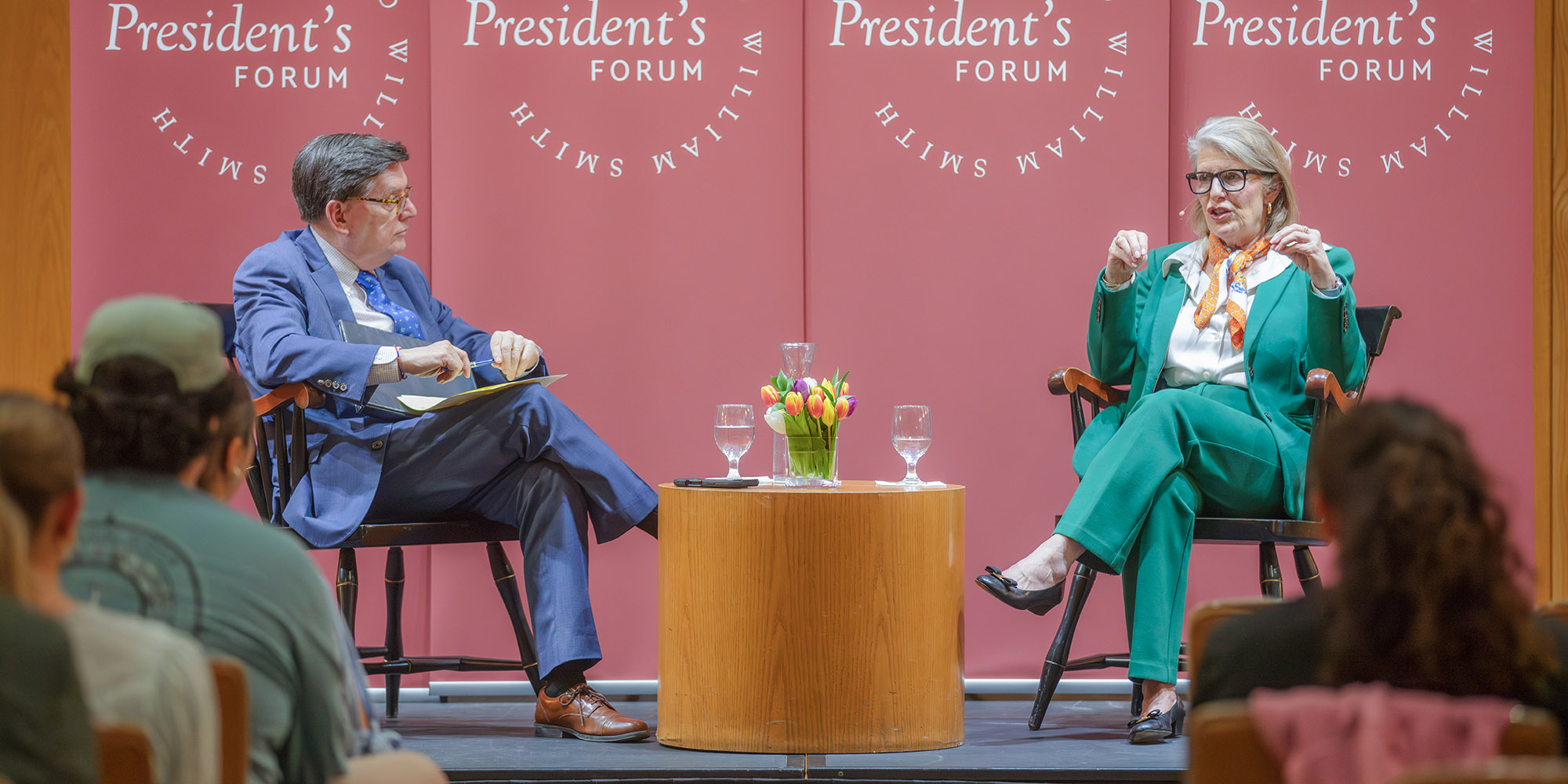 President Mark D. Gearan and New England Aquarium President and CEO Vikki Spruill P’12.