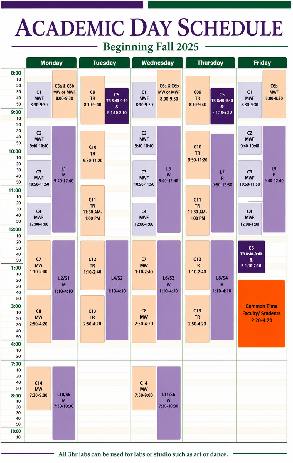 Academic Day Schedule