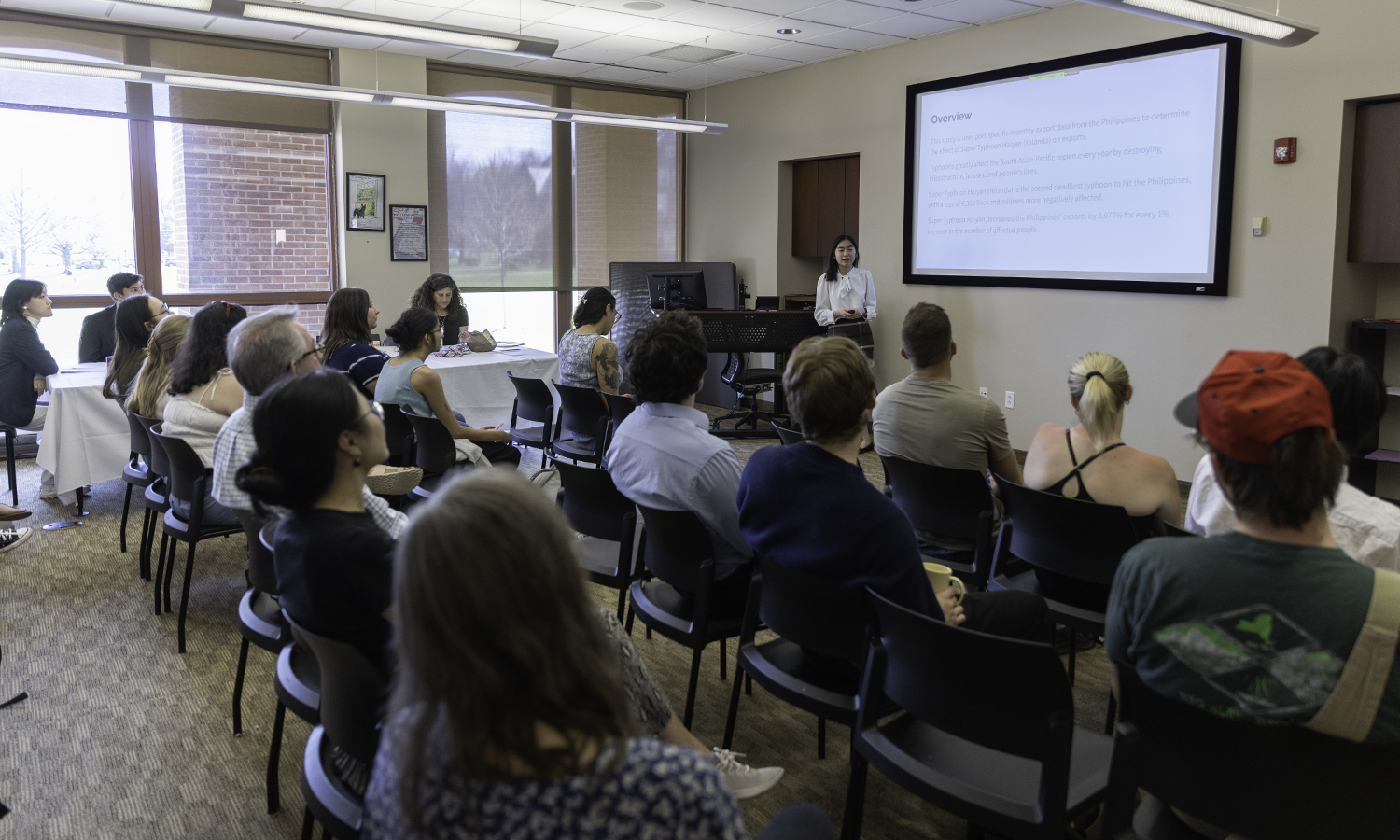 Student offers presentation