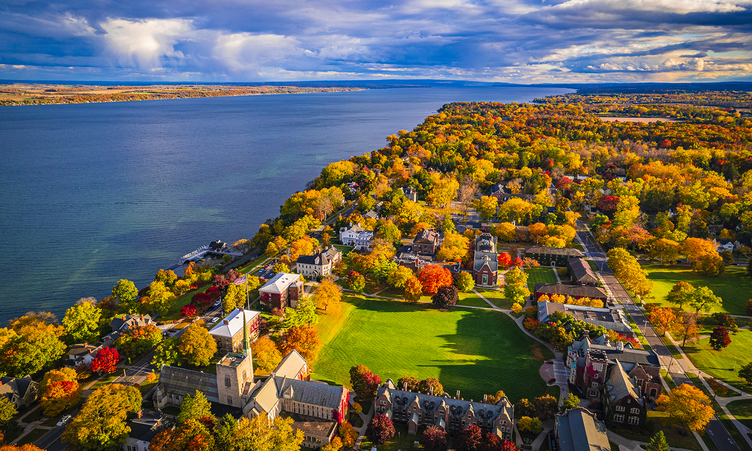 aerial shot of campus