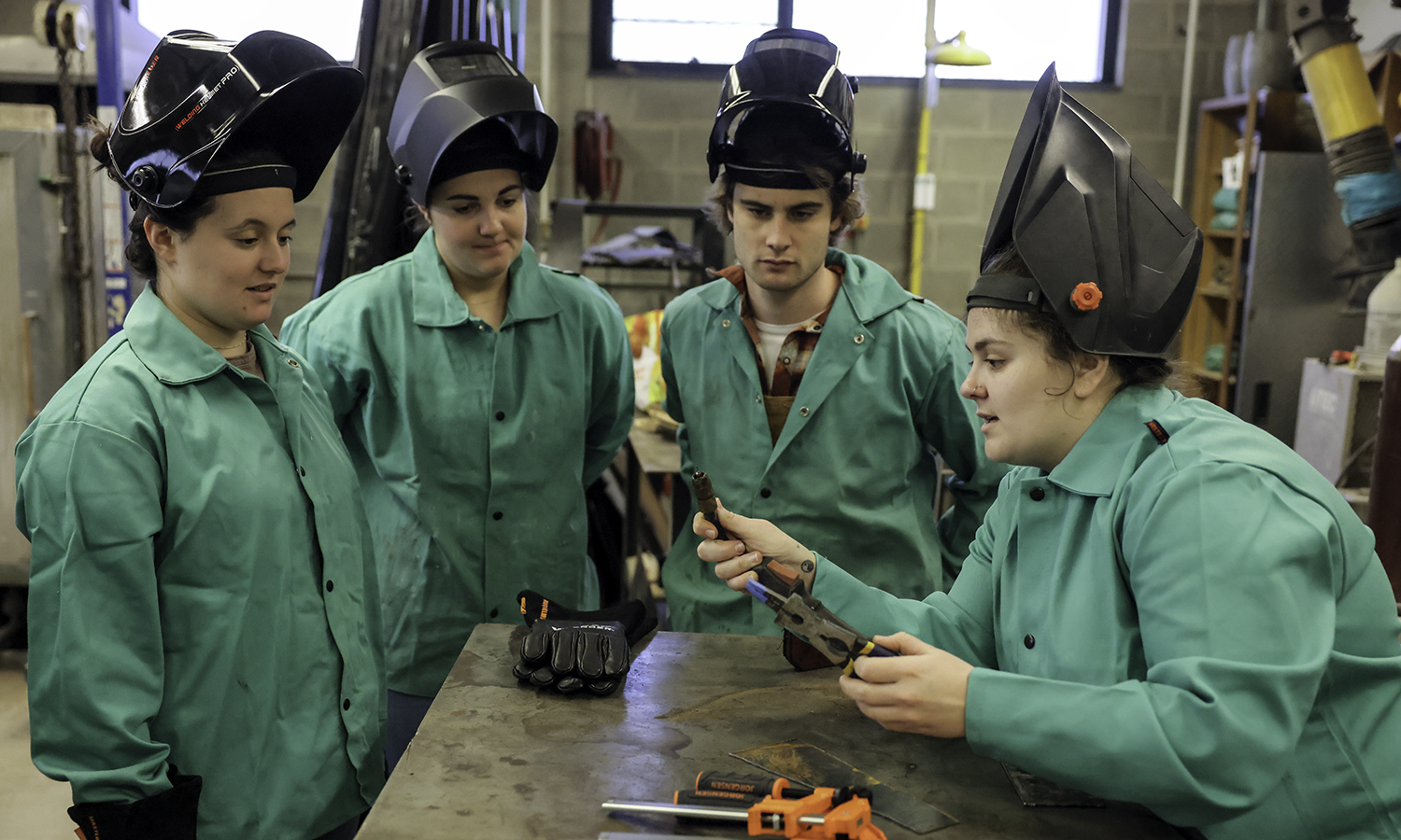 Brittany Coburn teaching metal class