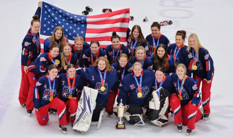 team photo on the ice