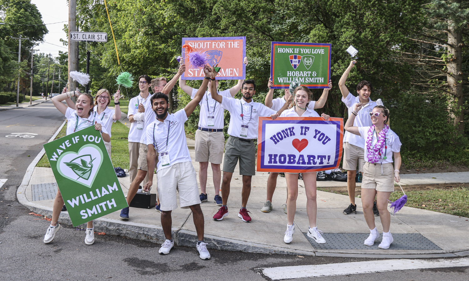 Current students offer a loud and cheerful welcome to the Classes of 2026.