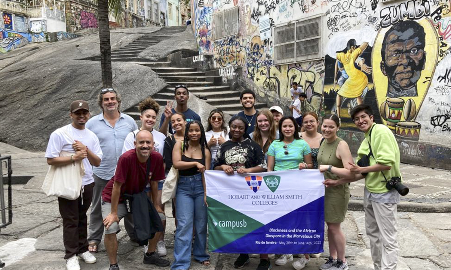 As a leader in experiential education, this week we feature the HWS Centers that allow students to complement their coursework. Here, students gather for a photo while studying in Brazil this summer through a program offered by the Center for Global Education.