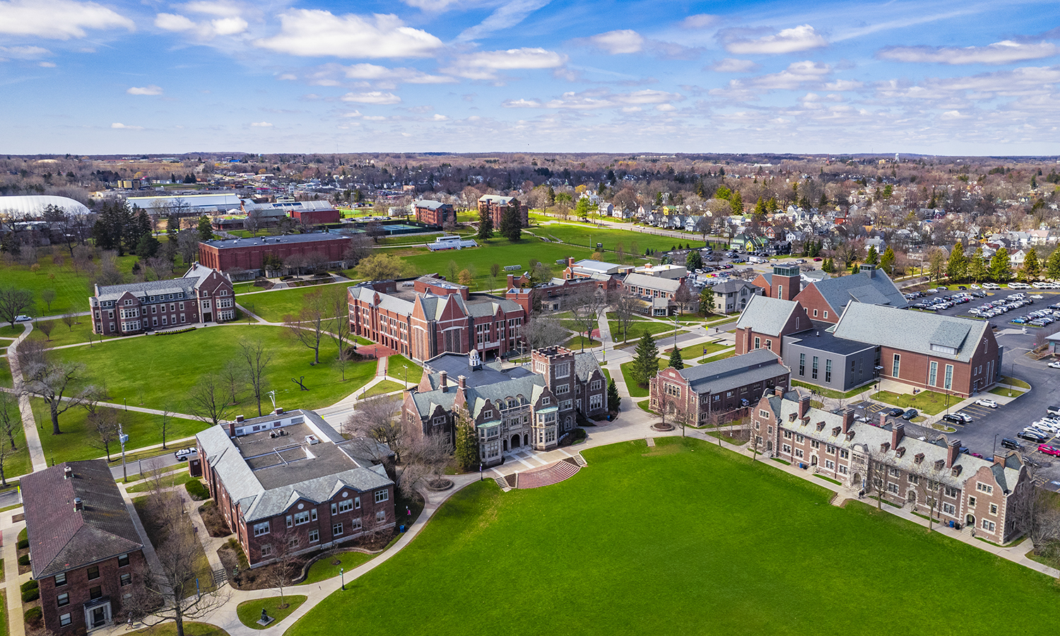 Aerial view of Coxe Hall