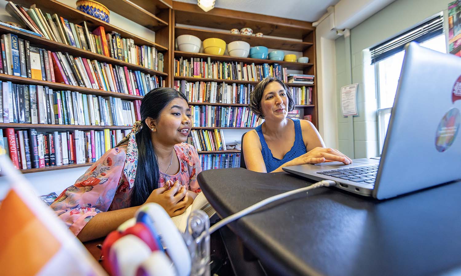 Christina Mohonta ’27 joins Associate Professor of Gender, Sexuality, and Intersectional Justice Michelle Martin-Baron in her office to chat about their summer research exploring the historical and political use of gendered violence to control women in South Asia.