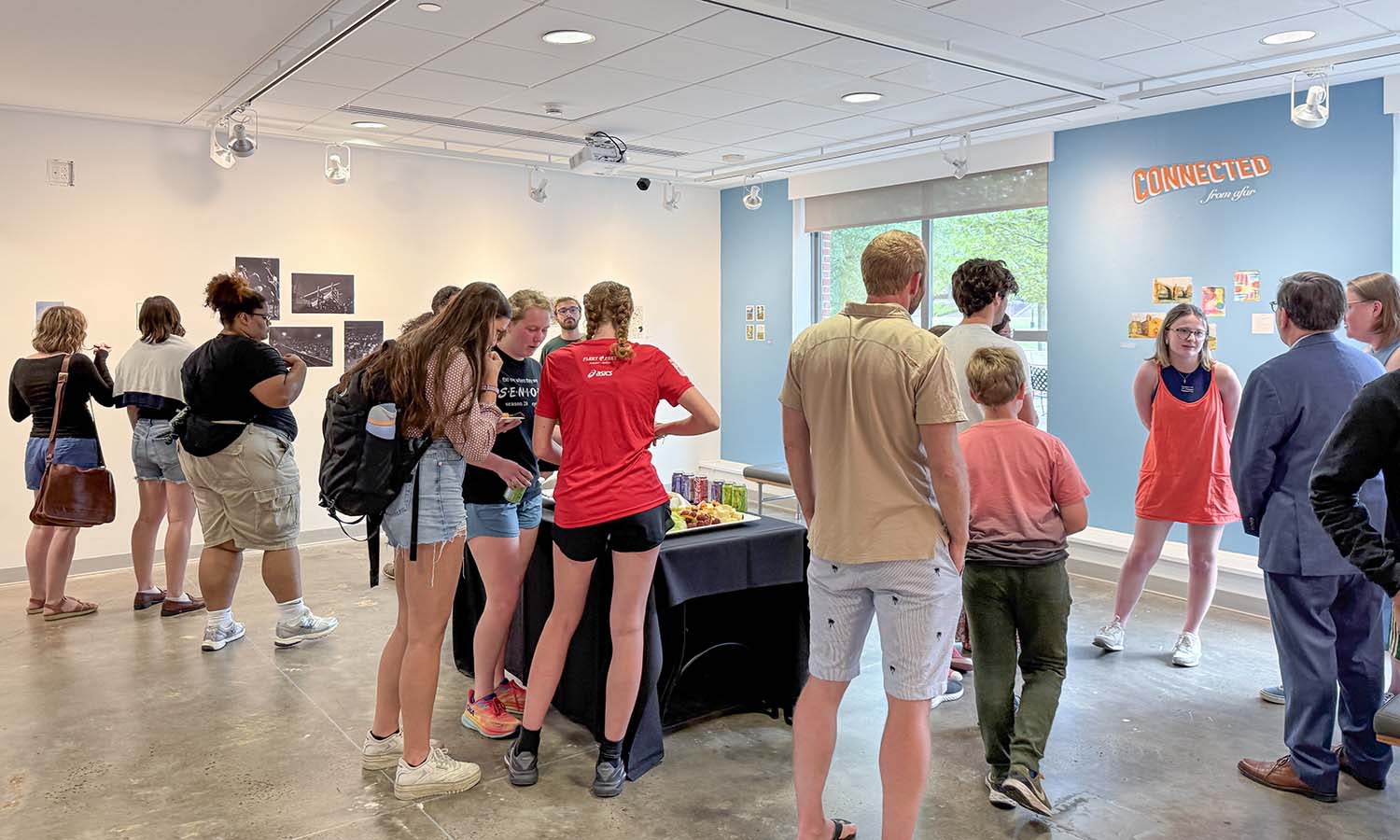 The Provenzano Student Art Gallery hosted the opening of "Connected from Afar," showcasing images of HWS students' global summer travels. 