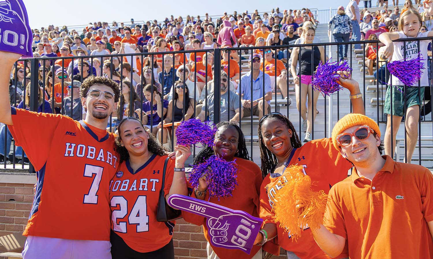 In this edition of This Week in Photos, we relive some of the best moments from a wonderful Homecoming and Family Weekend. Here, students pose for a photo while cheering on the Hobart football team. 