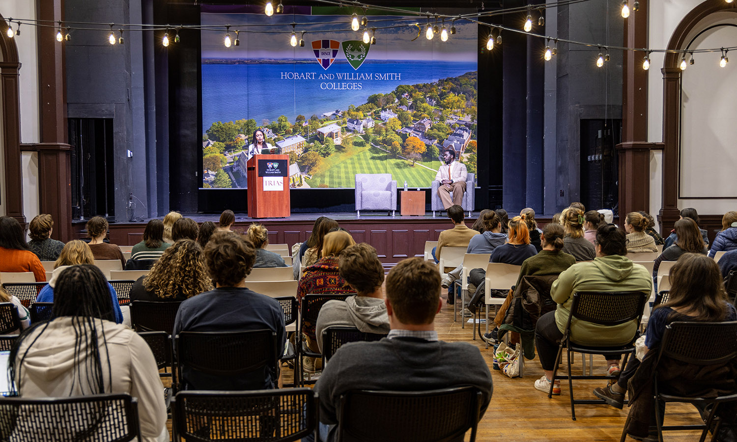 Author Dantiel Moniz gives a reading of her work as part of the Trias Reading Series, curated by 2025 Trias Writer-in-Residence Nana Kwame Adjei-Brenyah. 