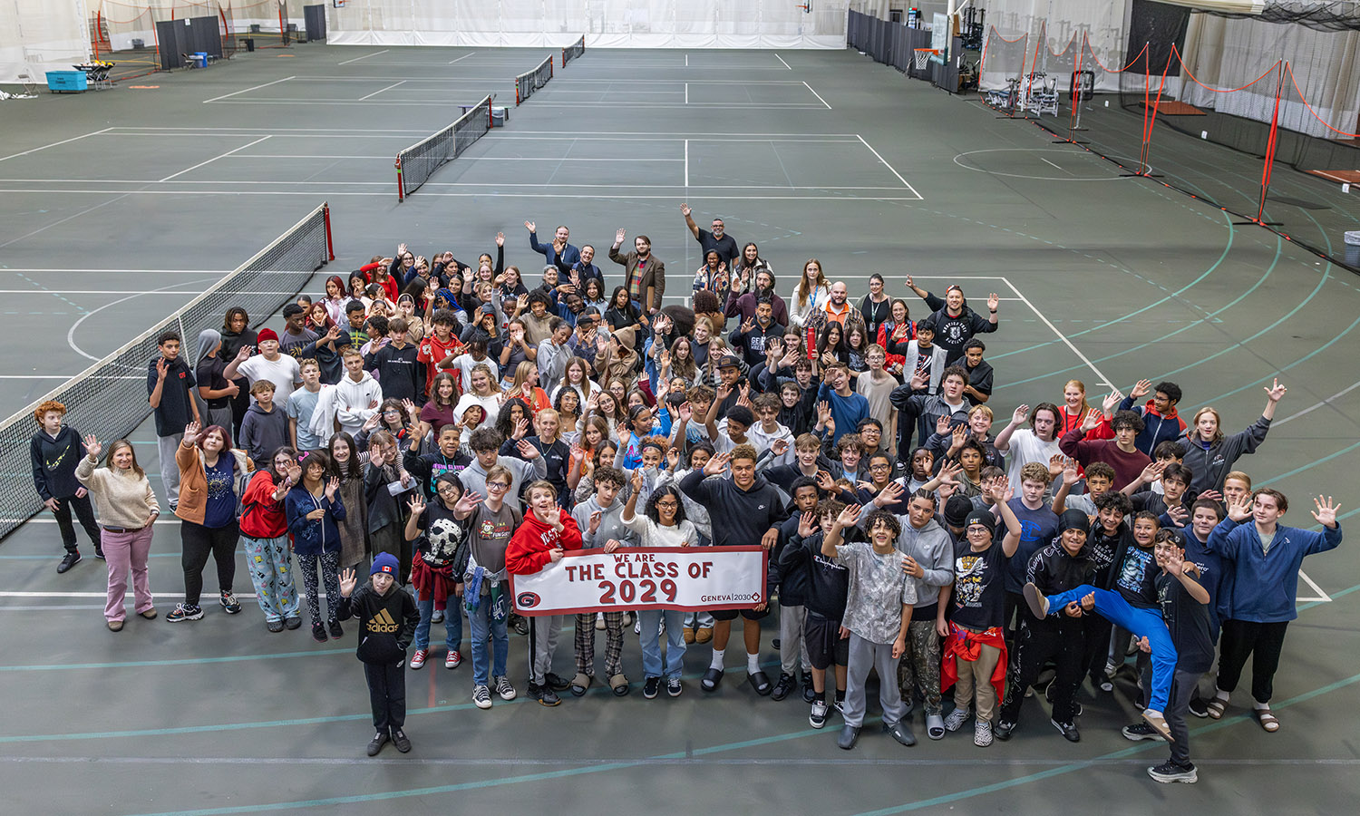 Ninth graders from Geneva High School spent a day on campus as part of the Geneva 2030 initiative. 
