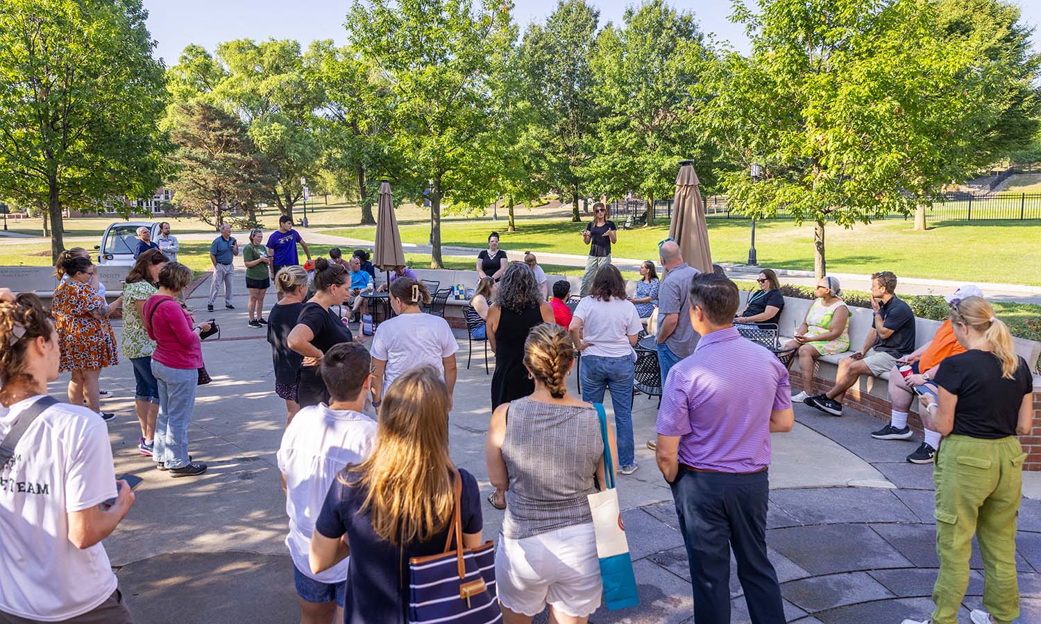 This week, we highlight the work being done around campus in preparation for the start of the academic year.  Here, Vice President for Campus Life and Dean of Students Becca Morris leads campus volunteers in inspecting residence halls.