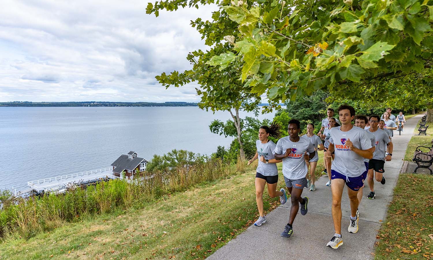 In this edition of This Week in Photos, we highlight our athletics teams that have returned to campus early in preparation for the fall season. Here, the Hobart and William Smith Cross Country teams run along Seneca Lake as they train for next Friday’s start of the 2025 cross country season opener at the Rodenbeck Invitational.