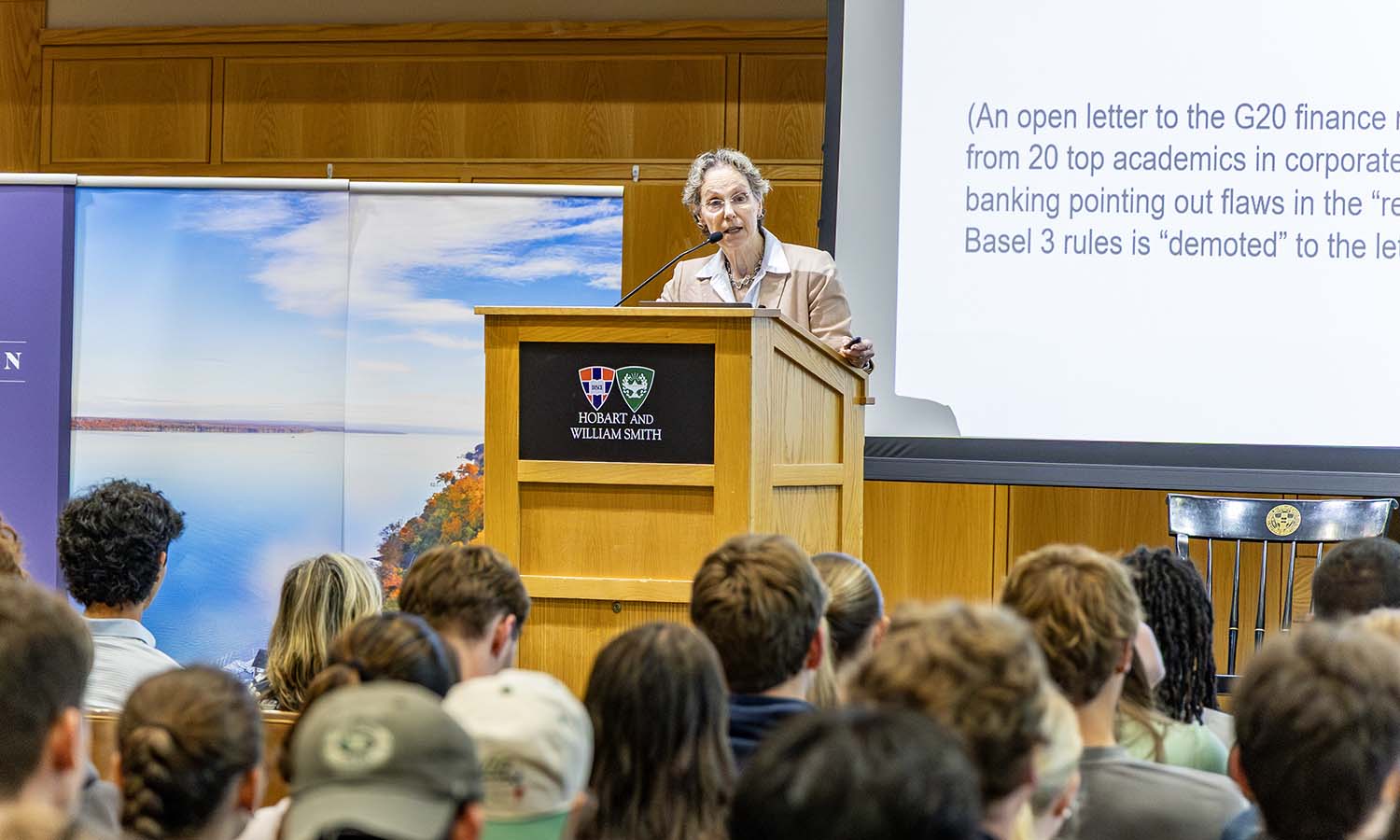 Professor of Finance and Economics at Stanford Graduate School of Business Anat R. Admati delivers the Anderton Economic Policy Symposium lecture “Towards a Better Financial System: Facts and Myths about Banking and Beyond.” 