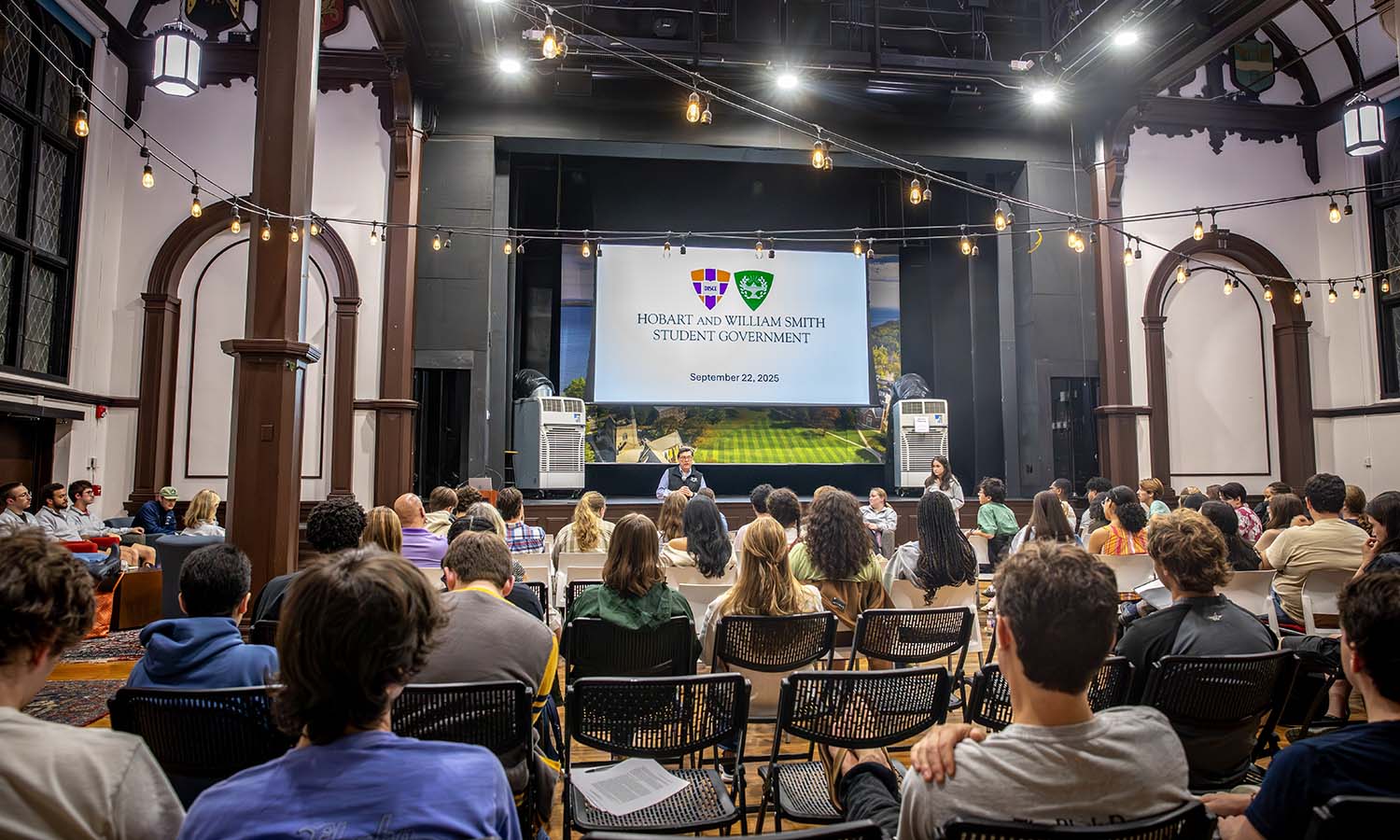 President Mark D. Gearan joins Student Government for a Q&A session on Monday night. 