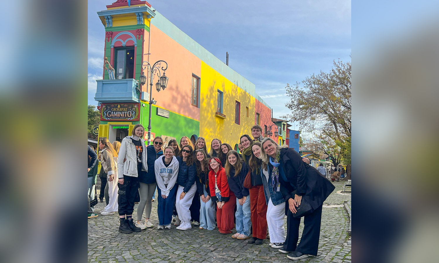 This week, we are featuring students studying around the world or traveling abroad with teams this summer. In Buenos Aires, Argentina, students pose for a group photo in ‘La Boca,’ a vibrant neighborhood known for its colorful buildings, tango performances and the iconic Caminito street.