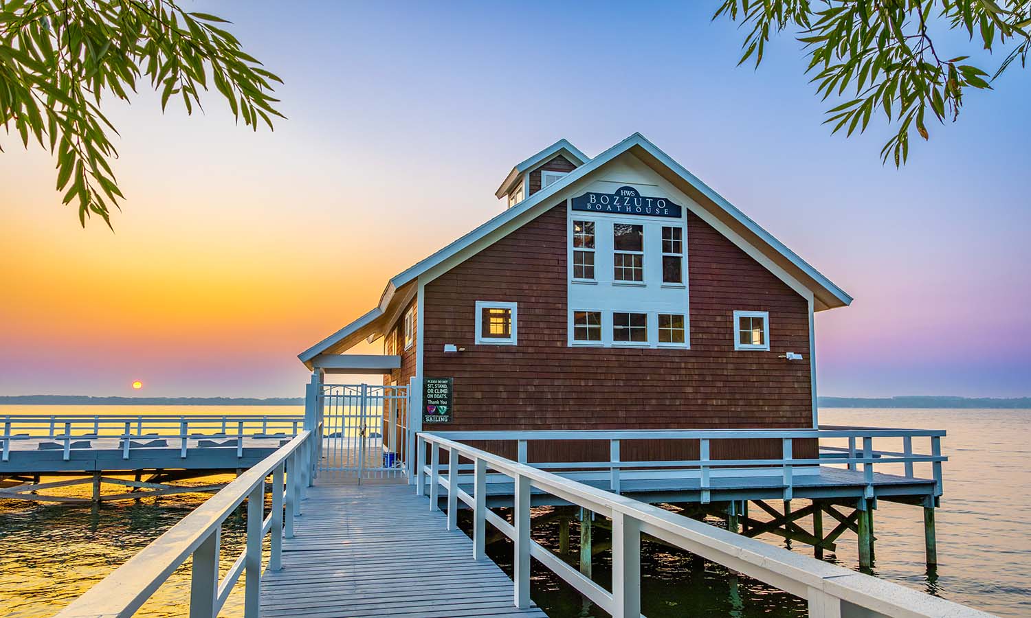 Bozzuto Boathouse on a clear August morning. 