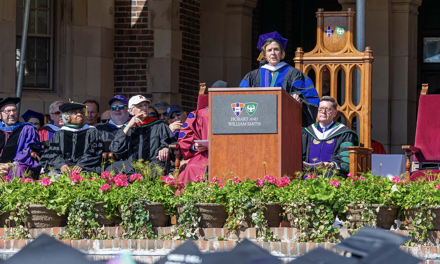 Carnegie Corporation President and former leader of Oxford University Dame Louise Richardson L.H.D.'26 delivers the 2026 Commencement Address. She was presented with an honorary degree and the Elizabeth Blackwell award for her distinguished career and service to humanity.  