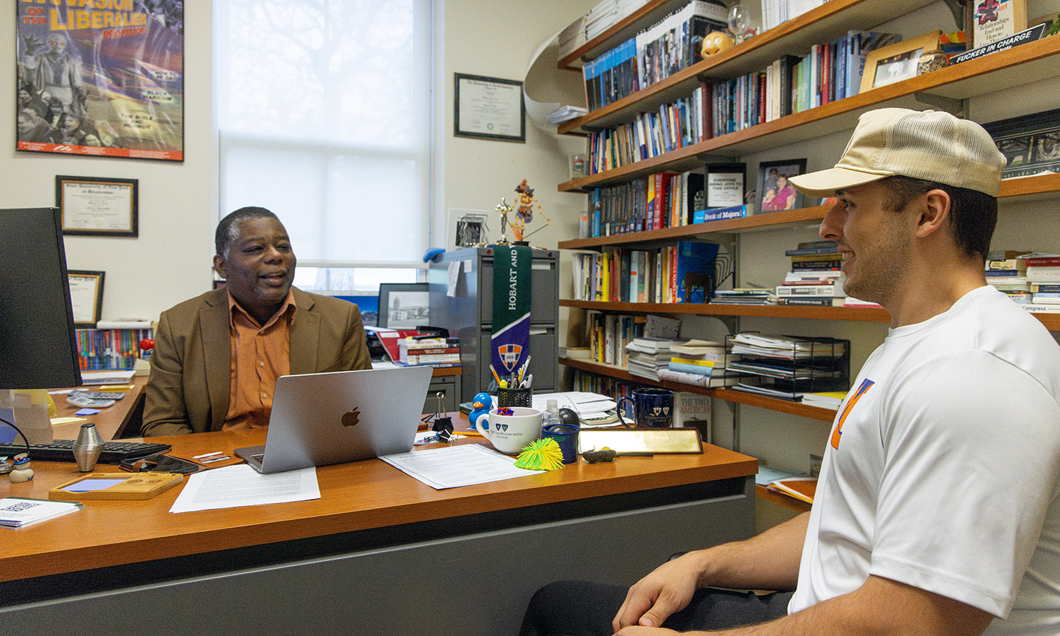 This week, we celebrate mentorship at HWS and the dedicated faculty who help students discover their passions and pursue new opportunities. Here, Associate Professor of Politics DeWayne Lucas and Tristan Fasig '26 discuss the Politics Department’s new Pi Sigma Alpha Speaker Series, where alumni working in public service, law and government share their career experiences.