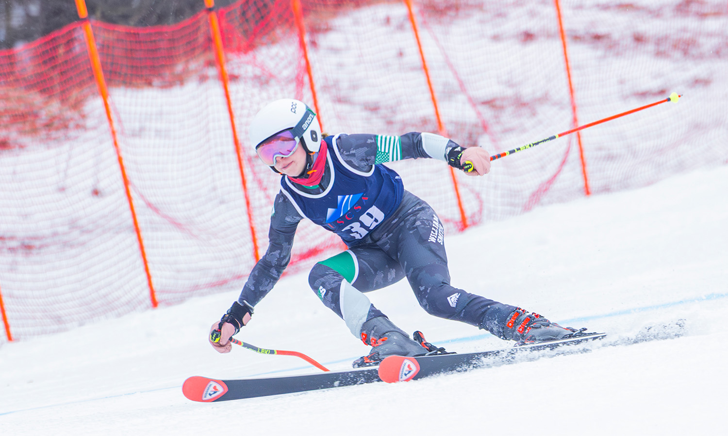 Emily Cain ’27 led the William Smith Alpine skiing team at the Mideast Regional Championships on Bristol Mountain, helping the Herons secure a spot at the National Championships for the second-straight season. 