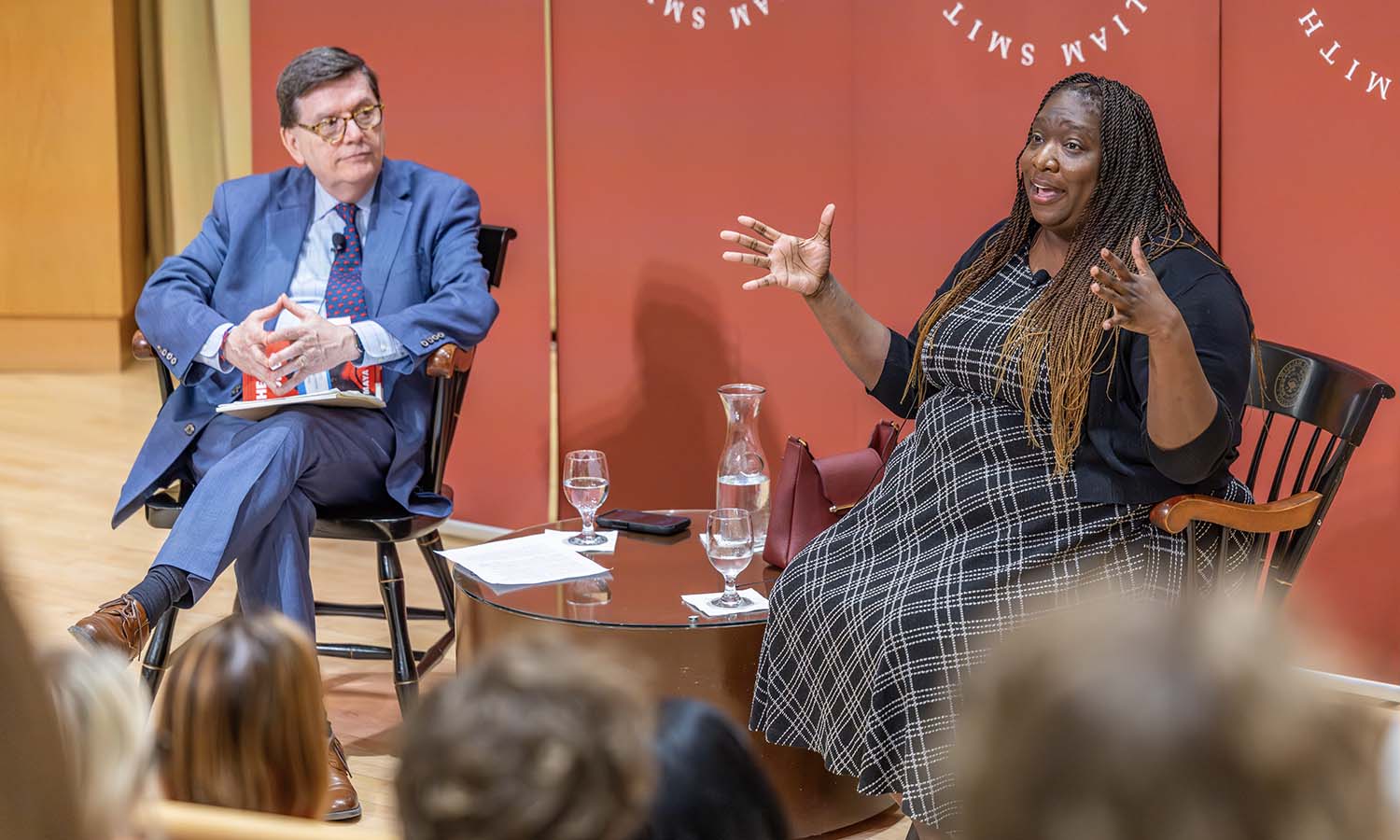 Political strategist and author Maya Rupert joins President Mark D. Gearan for a President’s Forum in Froelich Hall.  