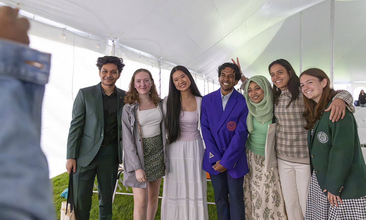 Students pose for a photo after the Moving Up Day ceremony.  