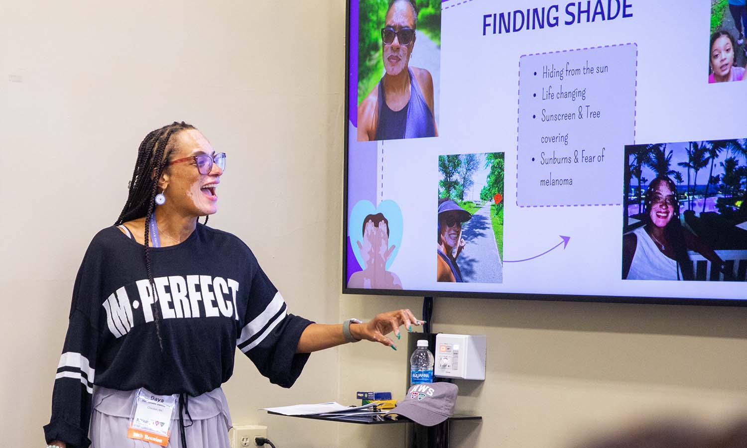 During her mini college class "Perfectly Imperfect," Dayanara Hernandez-Garcia '96 shares what it's like to live with vitiligo. 