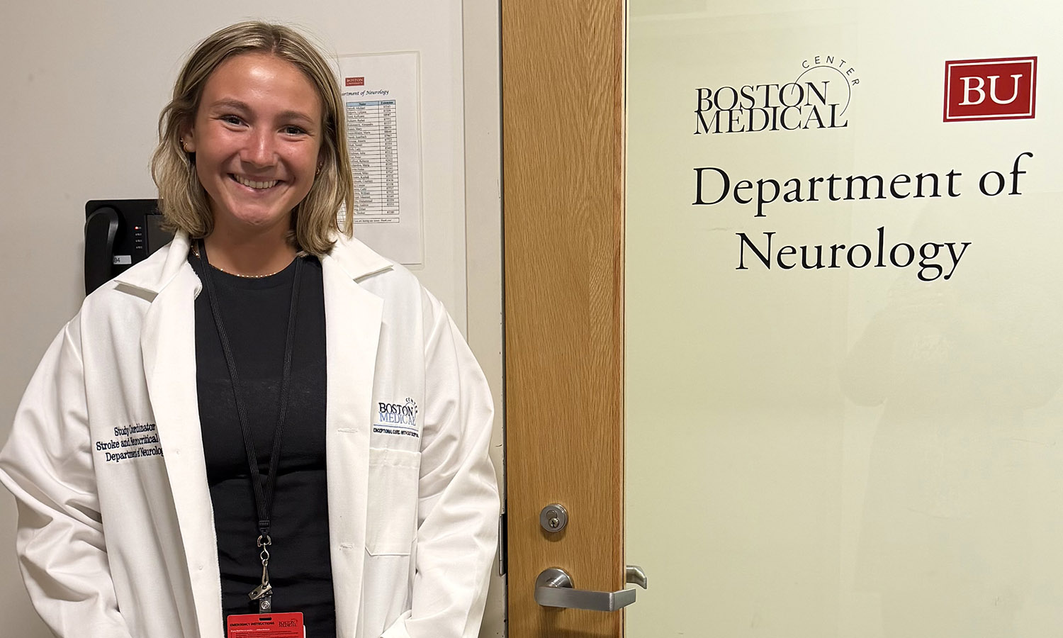 Ella Wirth '27 spent the summer as a research assistant at Boston Medical Center (BMC) in the Neurology Research Department.  