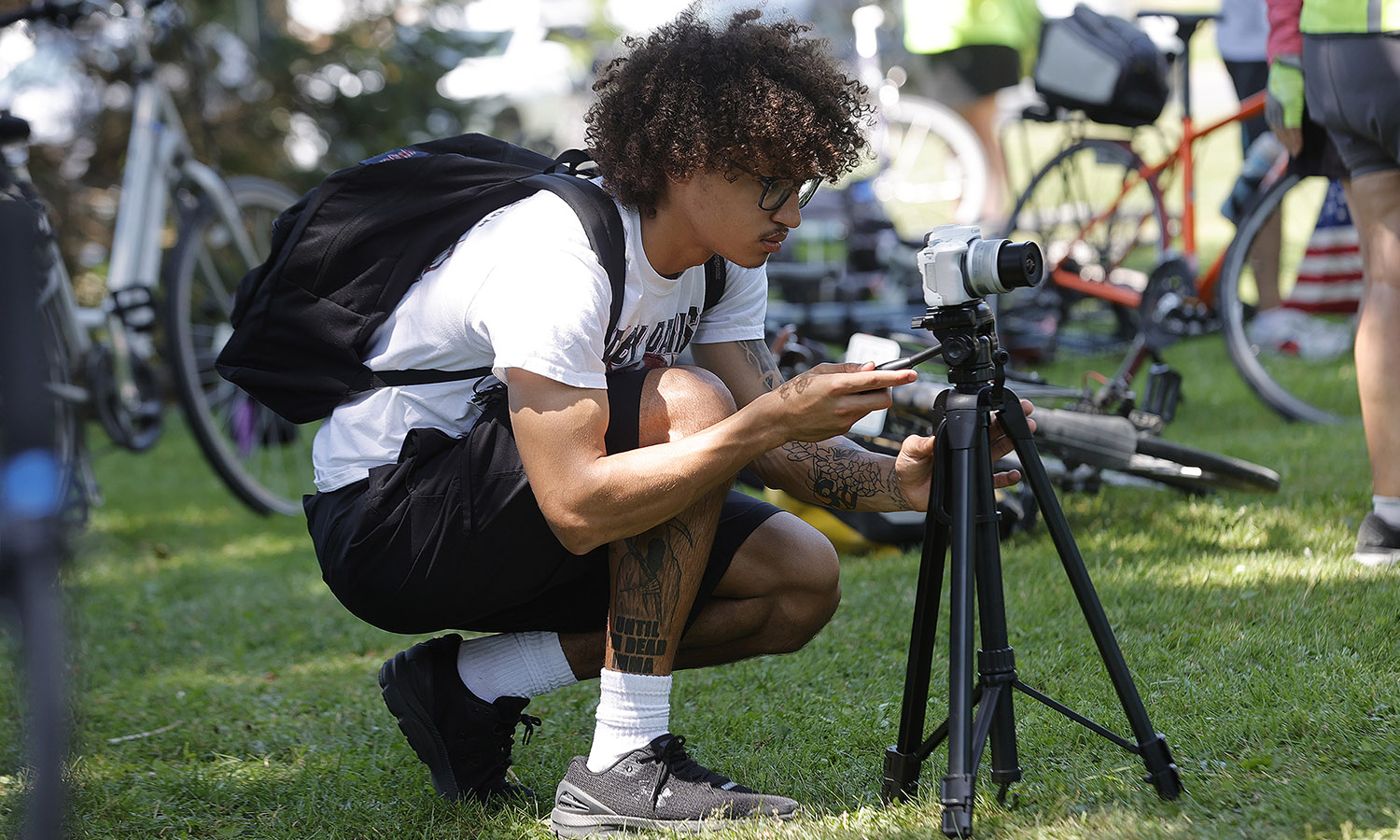 Devyn Williams ’28 captures a photograph on assignment for the Finger Lakes Times. 