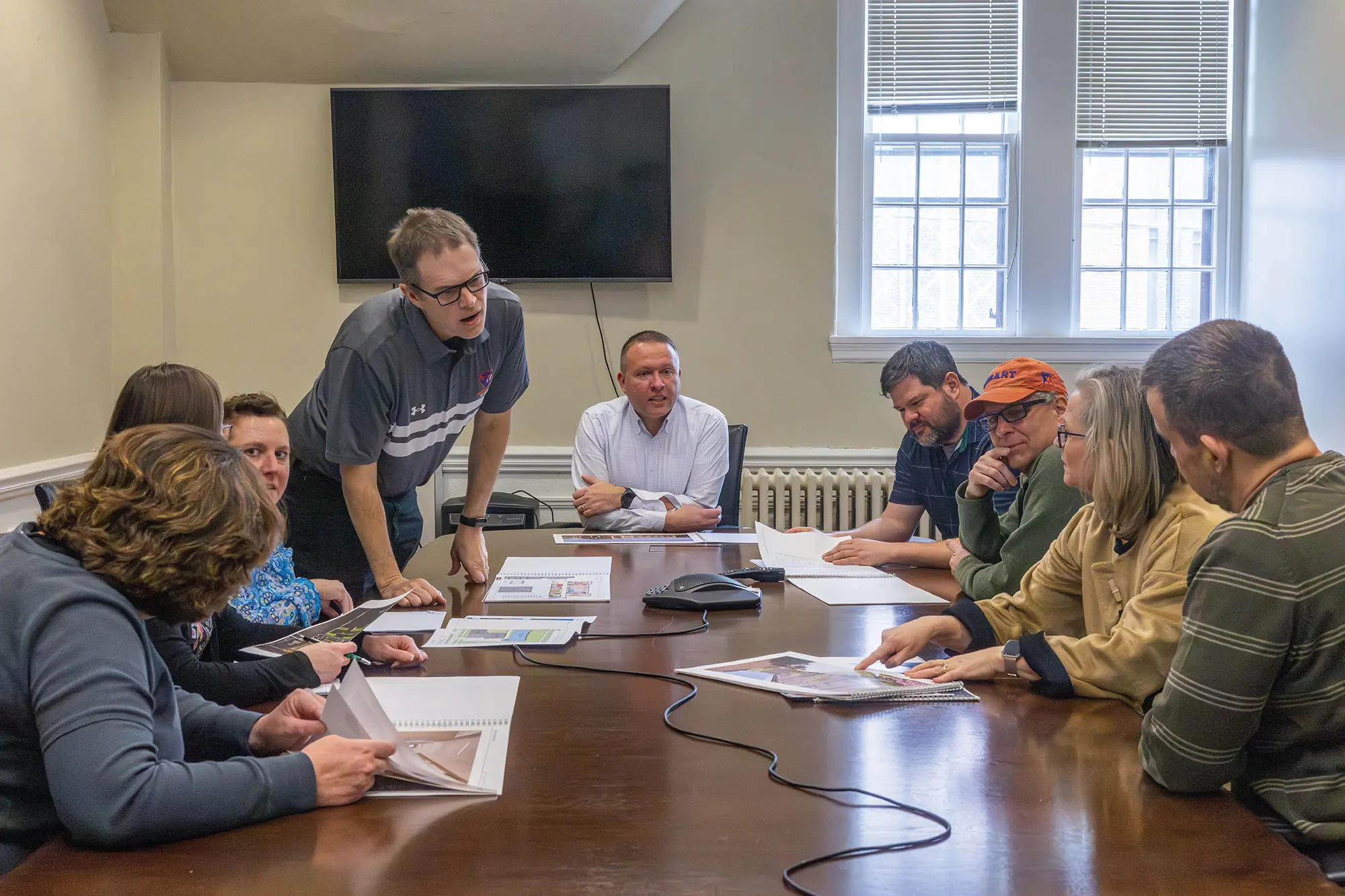 The Science Faculty Working Group meets in the Maney Room