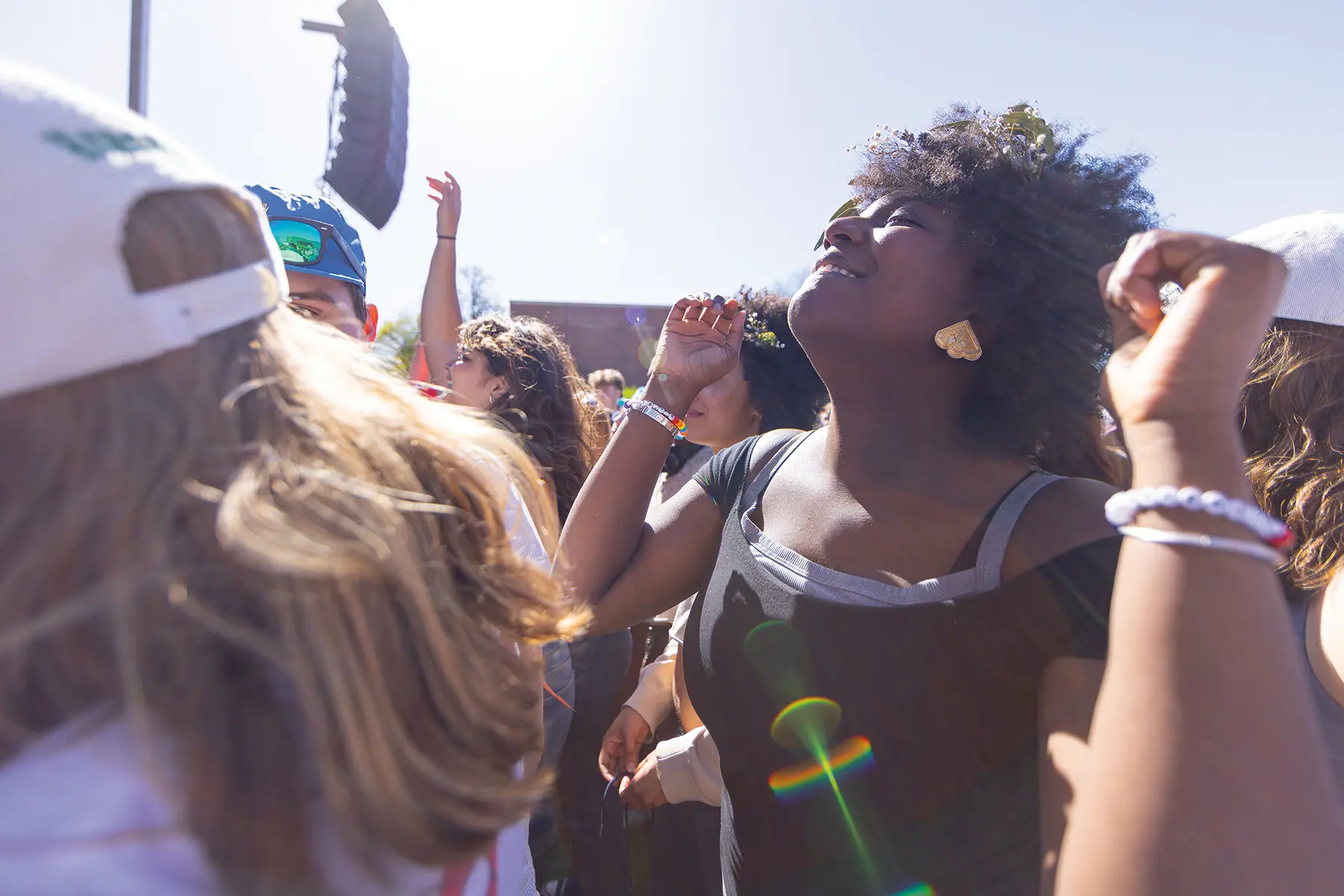 Students dancing on Bristol Lawn