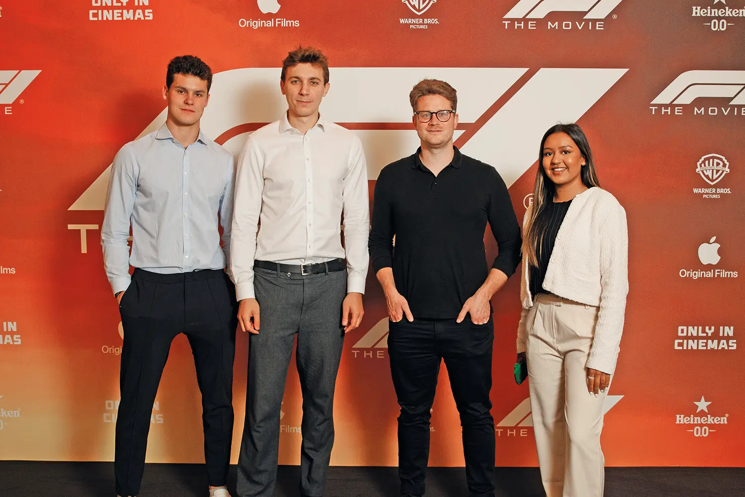 Callum Letters '27 at the F1: The Movie premiere while interning with Formula 1 in London