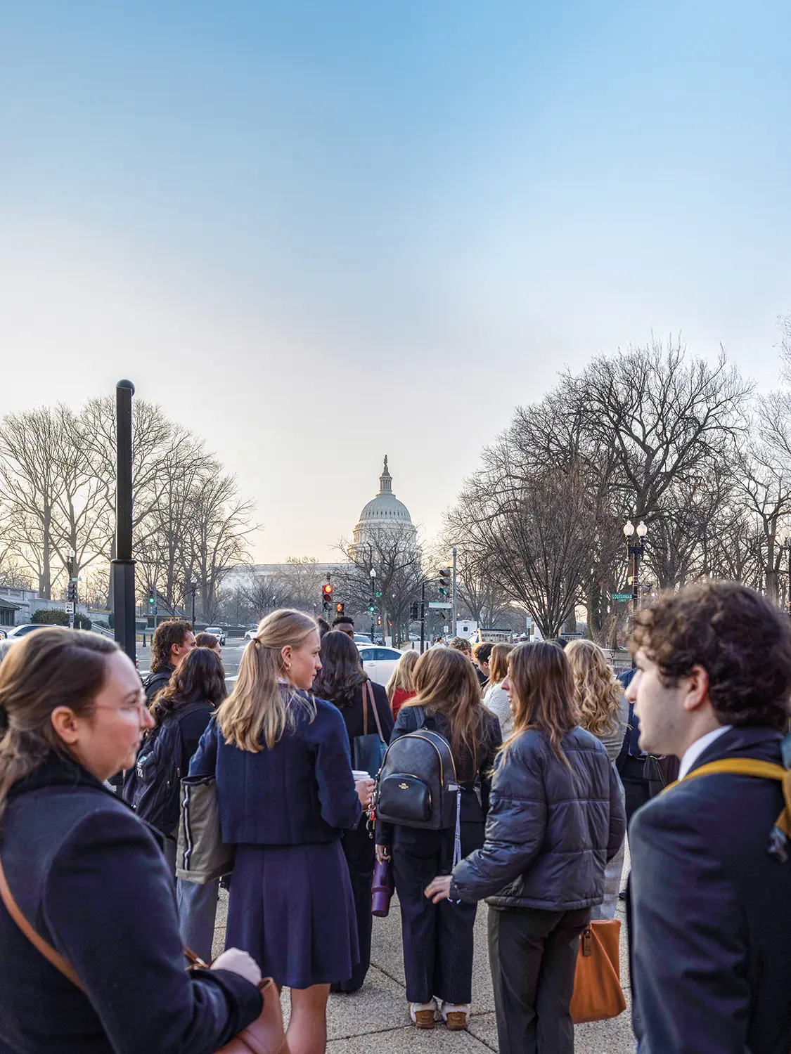 HWS students walk to the U.S. Capitol Building during a January Career Trek to Washington, D.C.