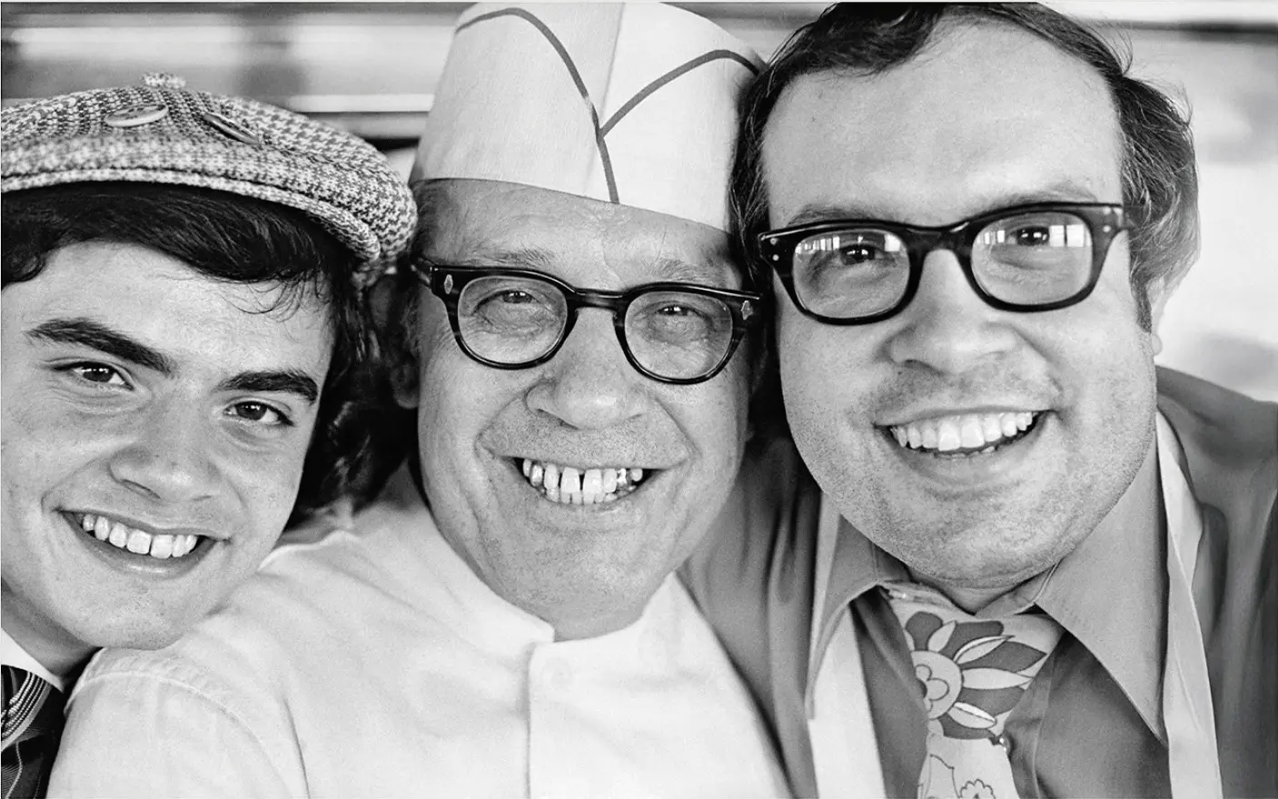 Charlie Diamandis, the cook, with his sons Harry and Nick