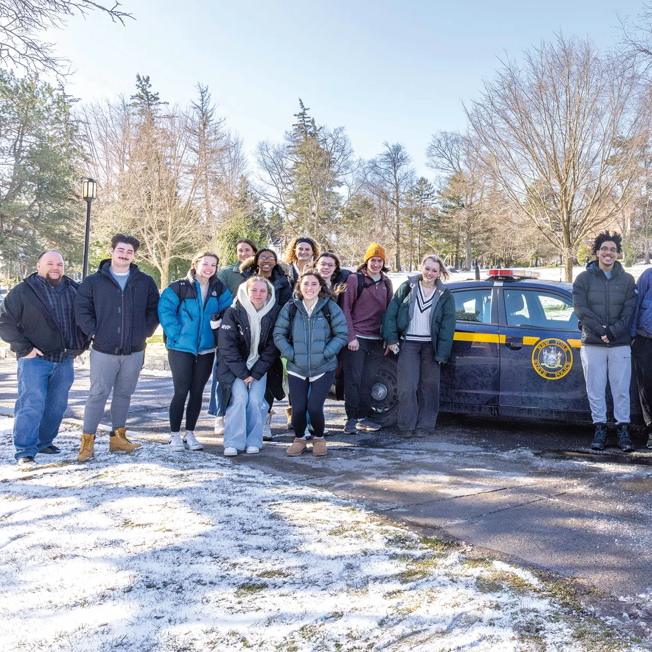 Sociology of Police and Policing — class photo after NYSP ride-alongs