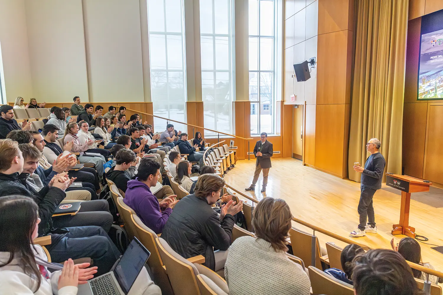 Dan Rosensweig '83 co-teaching with Professor Tom Drennen in Froelich Hall