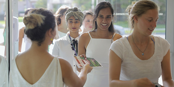 William Smith students walk through the doors of the Gearan Center