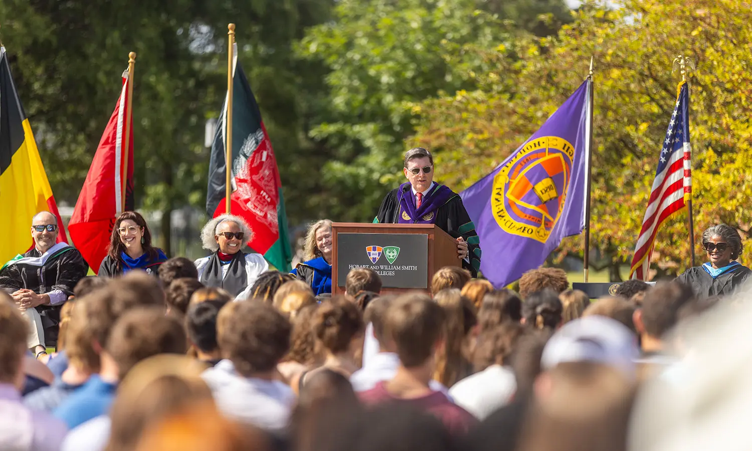 President Mark D. Gearan provides the concluding remarks at Convocation.