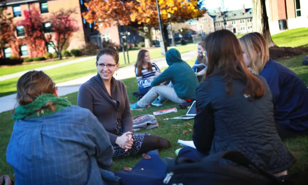 Diana Baker with students 