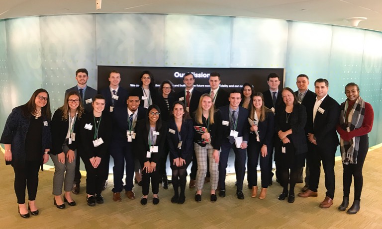 Students on the Boston Finance Career Trip