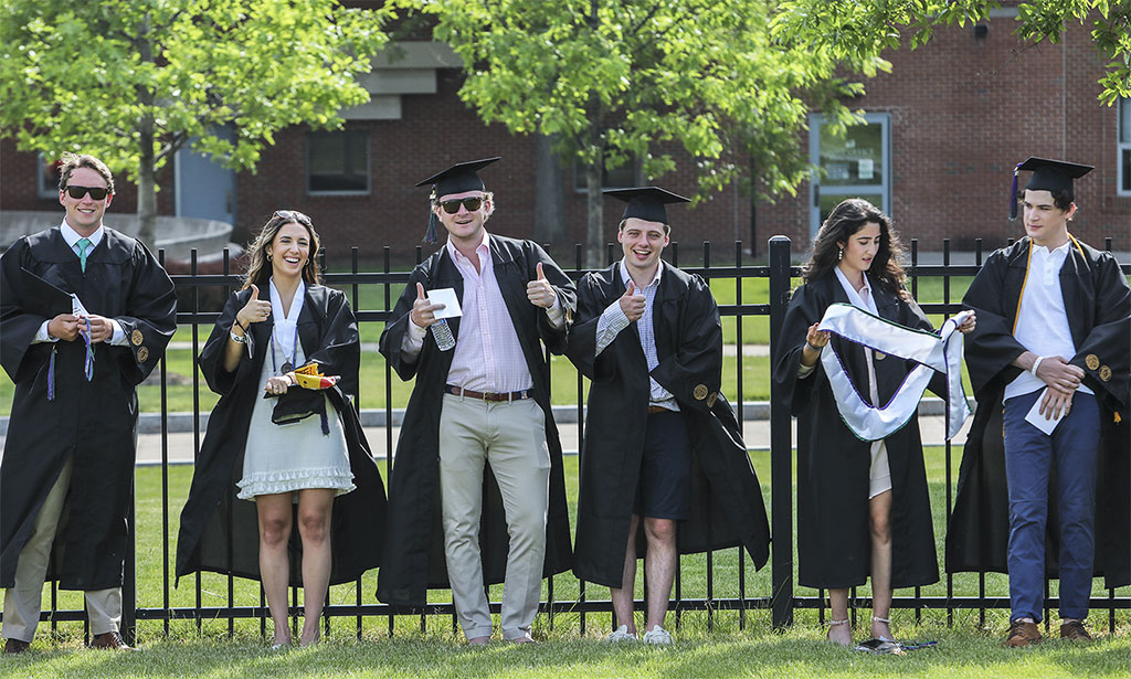 Students in their caps and gowns