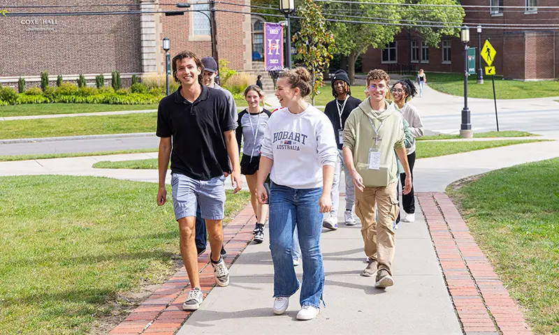 students walking