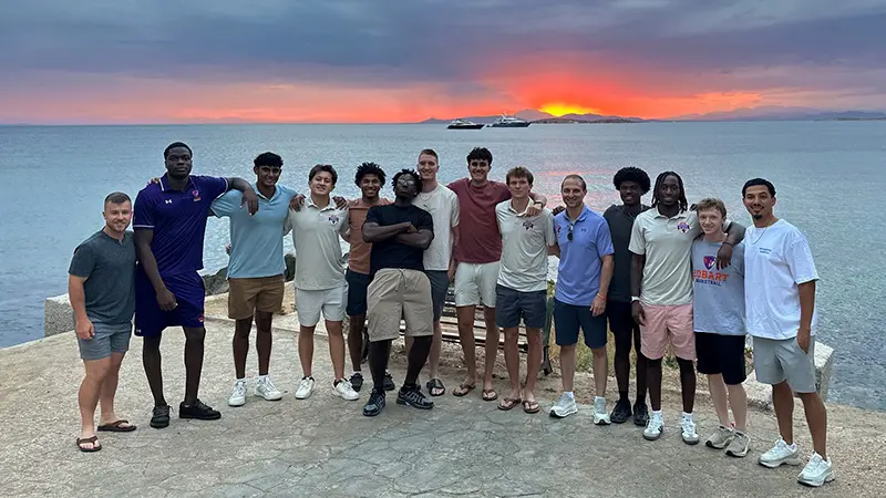 Hobart student-athletes on a trip abroad