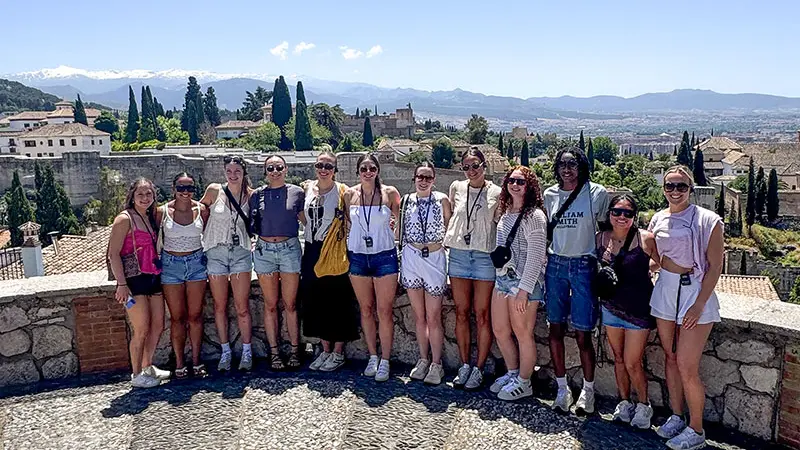William Smith volleyball student-athletes on a trip abroad