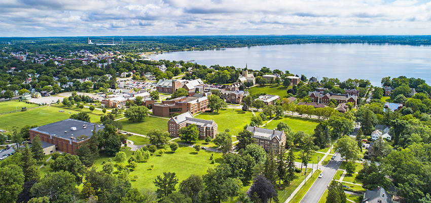 Aerial view of campus