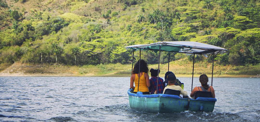 Students on a boat in cuba