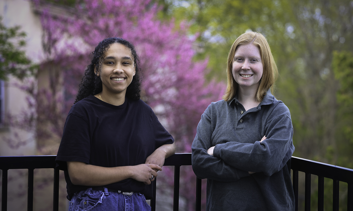 Albert Holland Physics award winners Amina Assefaw ’26 and Willow Munn-Oberg ’23. 