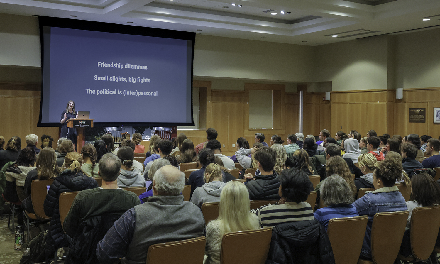 Carrie James '92 during the President's Forum Series.