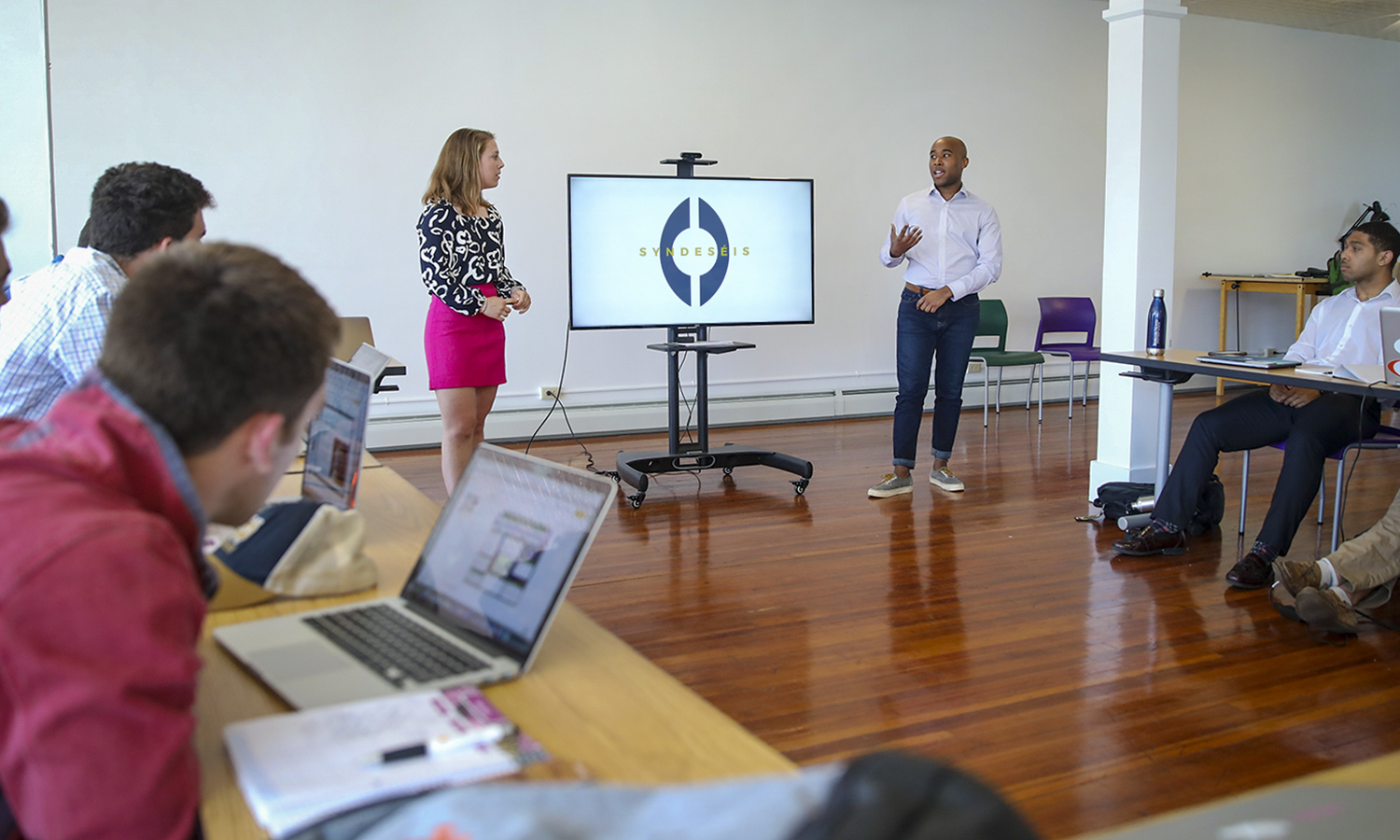  Students present their capstone project at the Bozzuto Center for Entrepreneurship.