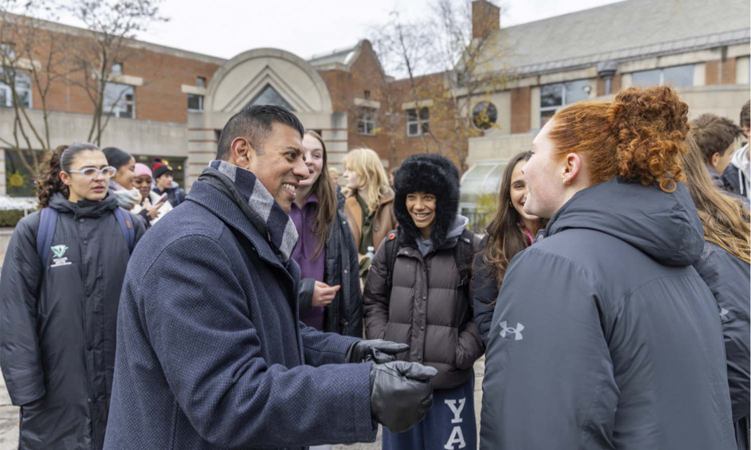 New York State Senator and HWS Trustee Jeremy Cooney '04 (D-56) talks to students. Cooney collaborated with Career Services and the AI Club to help bring Waymo to campus.