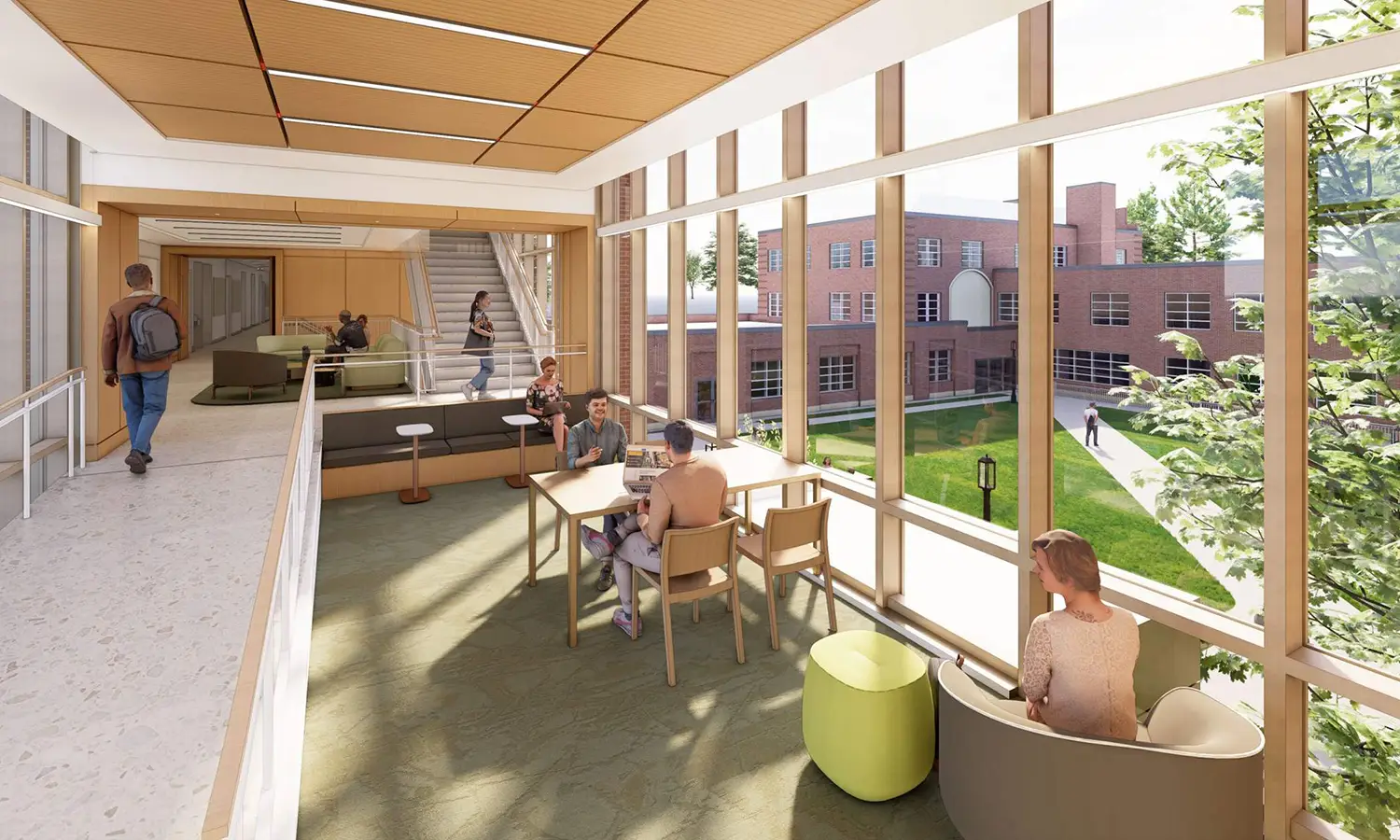 Second Floor Lounge and Stairs View 2